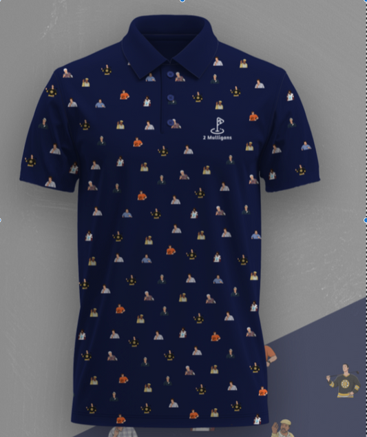 2Mulligans Blue Happy Hackers Polo