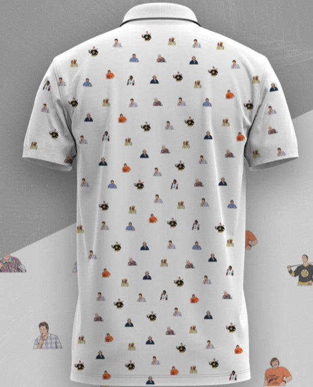 2Mulligans White Happy Hackers Polo